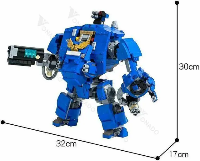 Alt view image 3 of 3 - ZITIANYOUBUILD Ultramarine Primaris Redemptor Dreadnought Set 1252 Pieces MOC