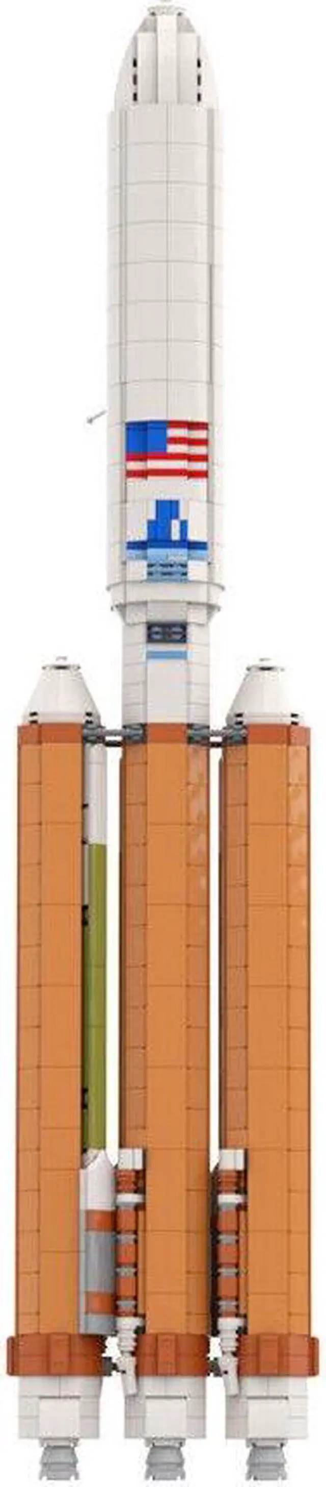 Alt view image 2 of 7 - ZITIANYOUBUILD Rocket with Payload Fairing Building Kit 1597 Pieces 1:110 Scale MOC