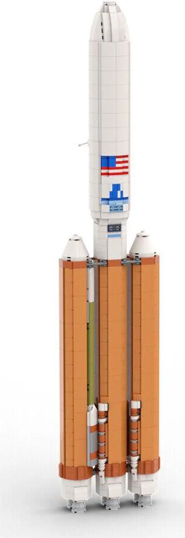 Alt view image 6 of 7 - ZITIANYOUBUILD Rocket with Payload Fairing Building Kit 1597 Pieces 1:110 Scale MOC