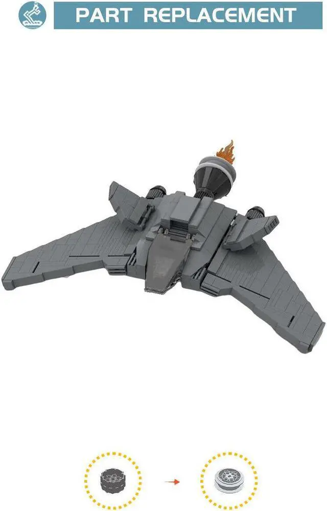 Alt view image 4 of 4 - ZITIANYOUBUILD F-302 Fighter Interceptor 347 Pieces Building Kit from Sci-Fi Movie MOC