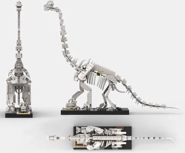 Alt view image 3 of 5 - ZITIANYOUBUILD Little Oskar Skeleton of Giraffatitan Dinosaur Fossils 701 Pieces MOC