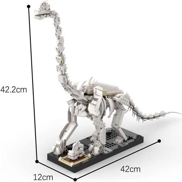 Alt view image 4 of 5 - ZITIANYOUBUILD Little Oskar Skeleton of Giraffatitan Dinosaur Fossils 701 Pieces MOC