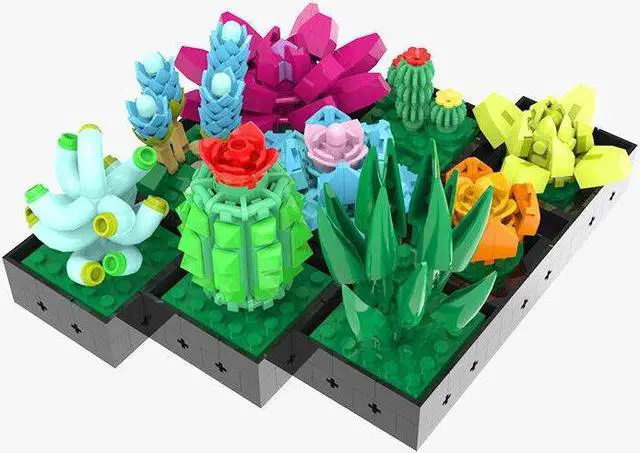 Alt view image 2 of 7 - ZITIANYOUBUILD 10-in-1 Succulent Plant Bonsai Model Building Toys Set 682 Pieces 100% Compatible with LEGO Brand New and High Quality