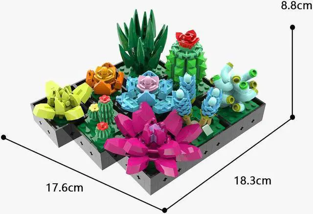 Alt view image 5 of 7 - ZITIANYOUBUILD 10-in-1 Succulent Plant Bonsai Model Building Toys Set 682 Pieces 100% Compatible with LEGO Brand New and High Quality