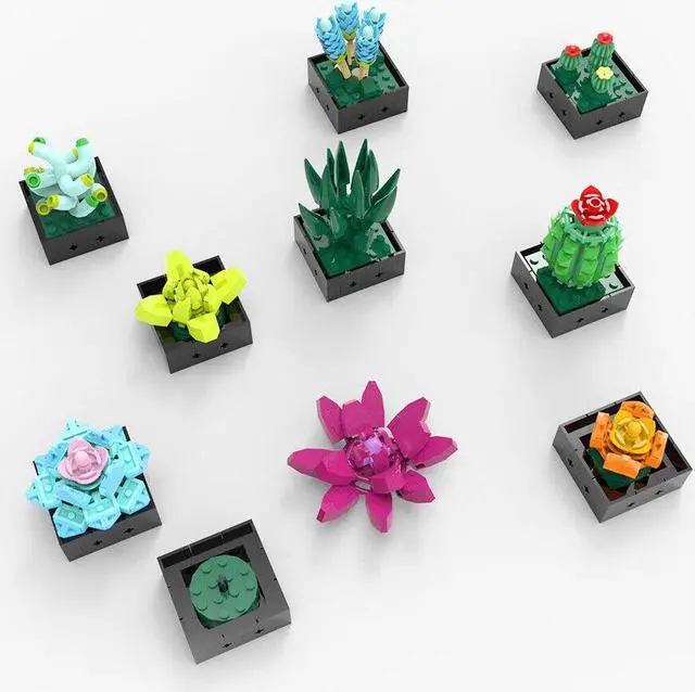 Alt view image 4 of 7 - ZITIANYOUBUILD 10-in-1 Succulent Plant Bonsai Model Building Toys Set 682 Pieces 100% Compatible with LEGO Brand New and High Quality