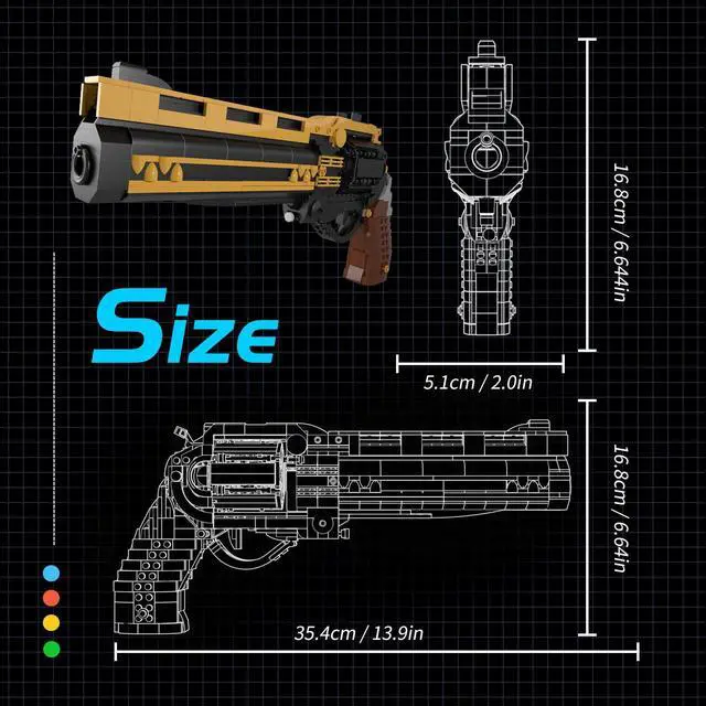 Alt view image 7 of 7 - ZITIANYOUBUILD Life Size Replica of the Exotic: The Last Word, from Destiny and Destiny Featuring Moving Trigger and Swivel out Cylinder with Reloadable Cartridge 840 Pieces