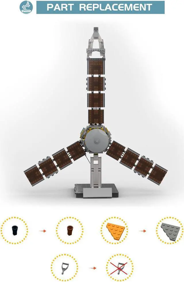 Alt view image 7 of 7 - ZITIANYOUBUILD Juno Space Probe / Jupiter Polar Orbiter 1267 Pieces Building Kit MOC