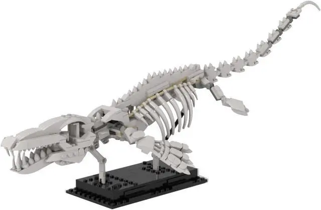 Main image of ZITIANYOUBUILD Mosasaur Skeleton Dinosaur Fossils with Posable Fins and Tail MOC