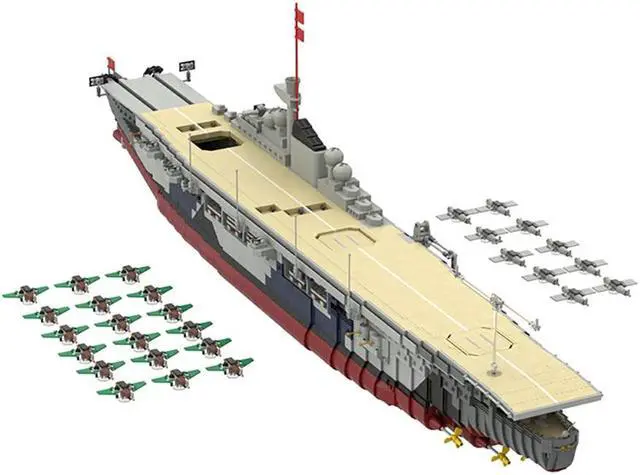 Main image of ZITIANYOUBUILD Fleet Aircraft Carrier Graf Zeppelin with Power Functions 8041 Pieces MOC