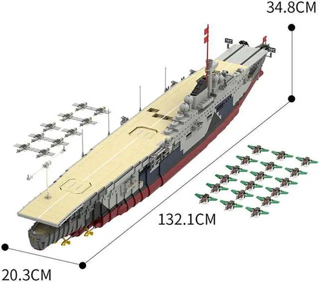 Alt view image 4 of 4 - ZITIANYOUBUILD Fleet Aircraft Carrier Graf Zeppelin with Power Functions 8041 Pieces MOC