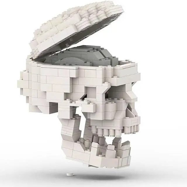Alt view image 2 of 5 - ZITIANYOUBUILD Human Skull with Brain Model Sculpture Building Kit 410 Pieces MOC