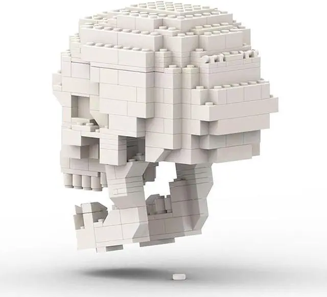 Alt view image 4 of 5 - ZITIANYOUBUILD Human Skull with Brain Model Sculpture Building Kit 410 Pieces MOC