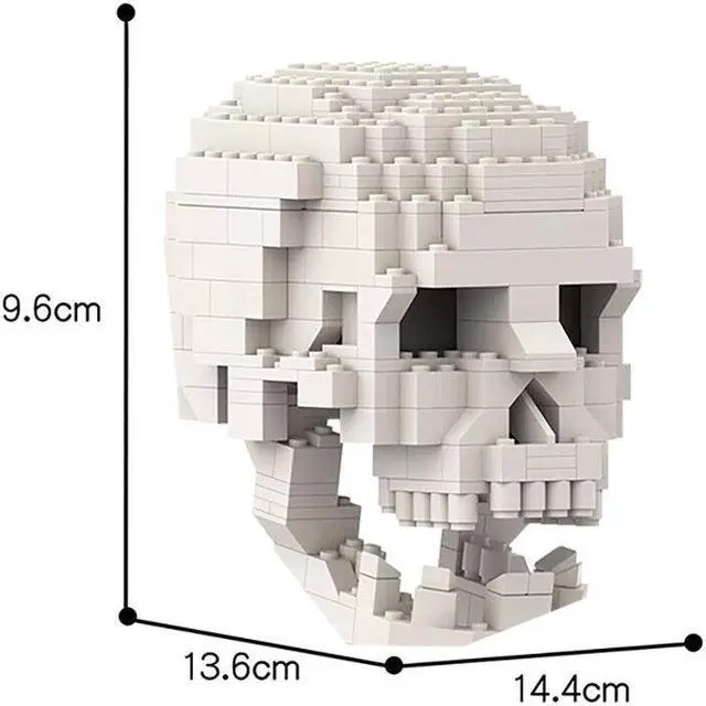 Alt view image 3 of 5 - ZITIANYOUBUILD Human Skull with Brain Model Sculpture Building Kit 410 Pieces MOC
