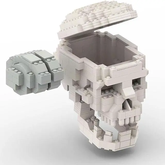 Alt view image 5 of 5 - ZITIANYOUBUILD Human Skull with Brain Model Sculpture Building Kit 410 Pieces MOC