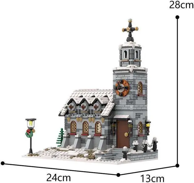 Alt view image 2 of 7 - ZITIANYOUBUILD MOC-58208 Little Winter Church Model 1077 Pieces for Winter Village MOC