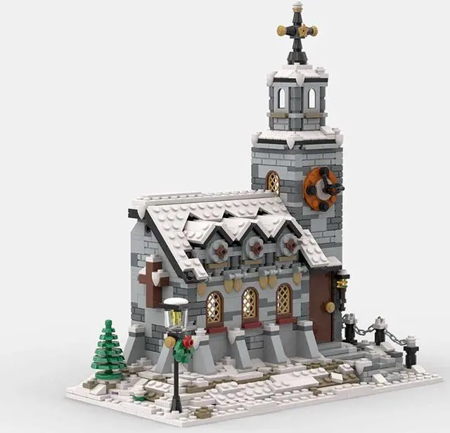 Alt view image 5 of 7 - ZITIANYOUBUILD MOC-58208 Little Winter Church Model 1077 Pieces for Winter Village MOC