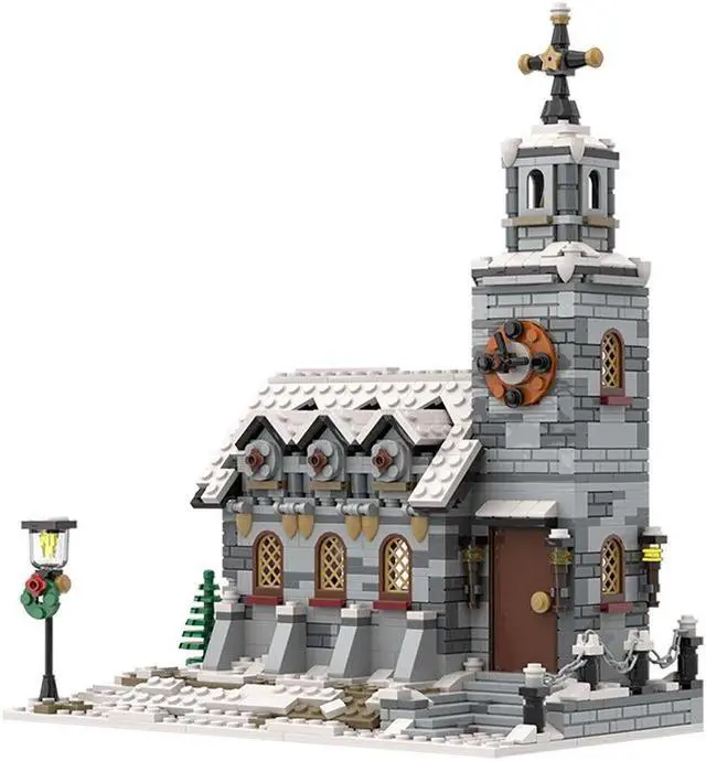 Alt view image 7 of 7 - ZITIANYOUBUILD MOC-58208 Little Winter Church Model 1077 Pieces for Winter Village MOC