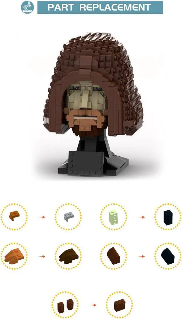 Alt view image 7 of 7 - ZITIANYOUBUILD Head-Helmet Collection Style / Sculpture Building Kit 832 Pieces MOC