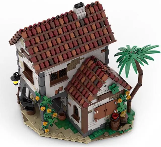 Alt view image 2 of 7 - ZITIANYOUBUILD Hut Cottage by the Island Modular Building House 1332 Pieces MOC
