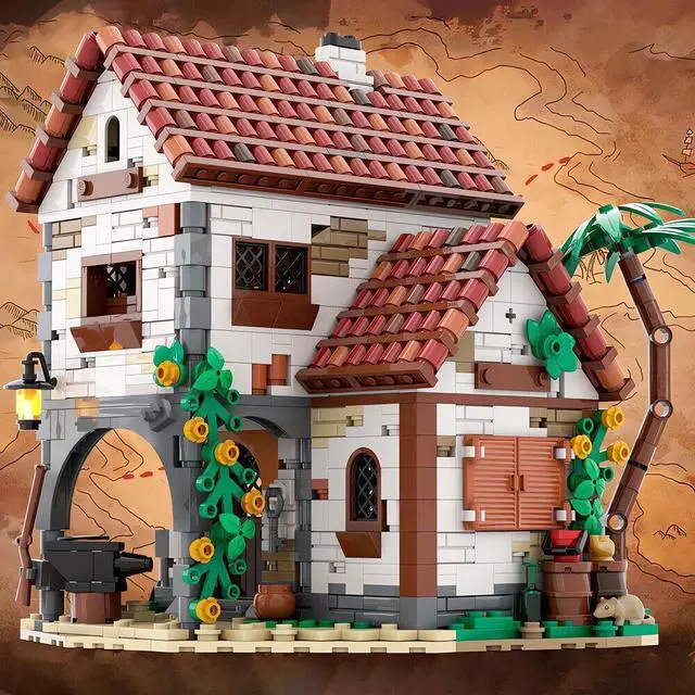 Alt view image 4 of 7 - ZITIANYOUBUILD Hut Cottage by the Island Modular Building House 1332 Pieces MOC