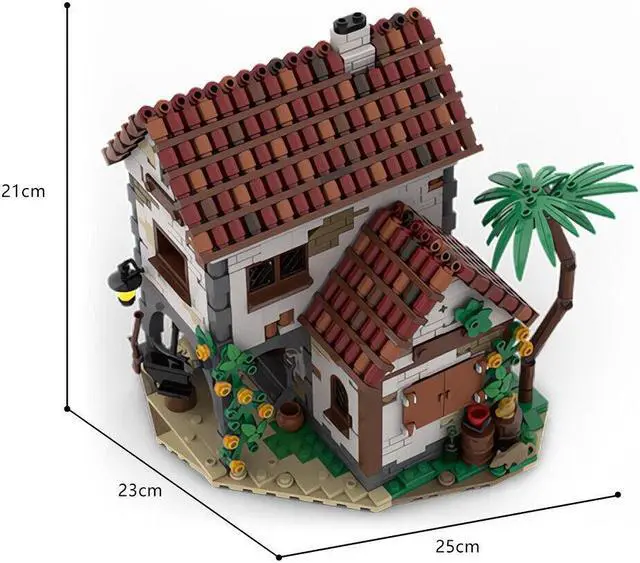 Alt view image 7 of 7 - ZITIANYOUBUILD Hut Cottage by the Island Modular Building House 1332 Pieces MOC