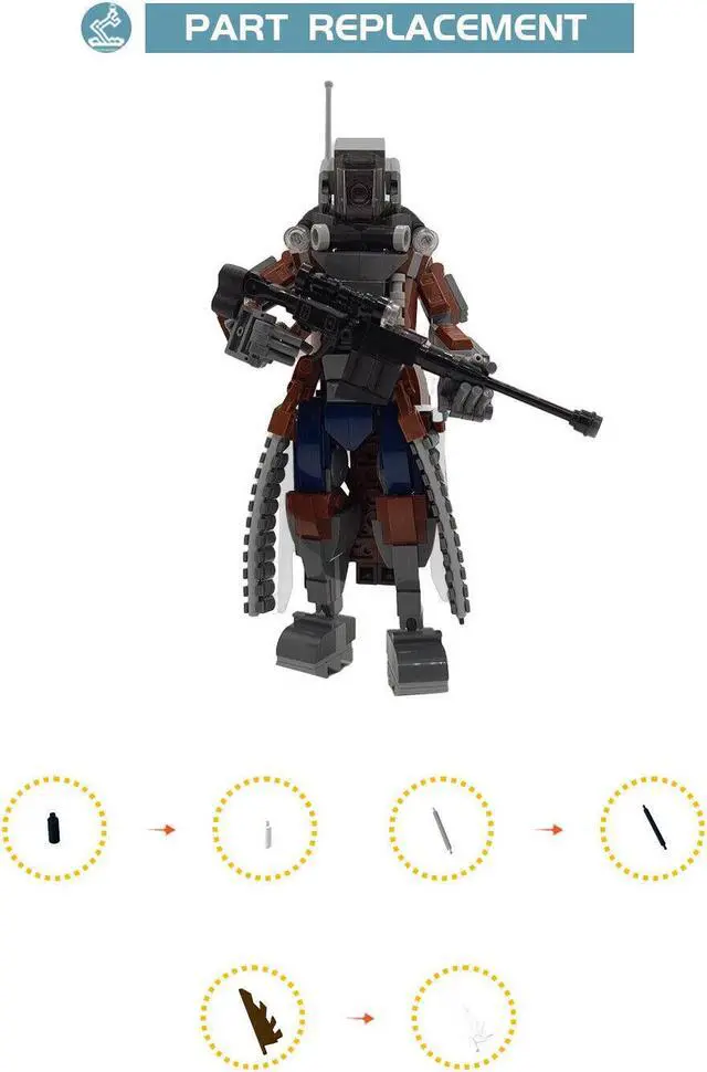 Alt view image 6 of 6 - ZITIANYOUBUILD Robot / Mech with Elite Riot Gear Model 320 Pieces Building Kit MOC