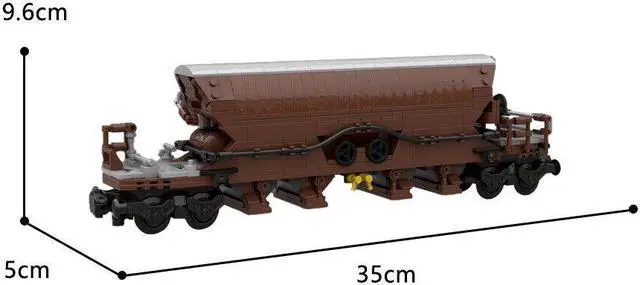 Alt view image 2 of 4 - ZITIANYOUBUILD MOC-123192 Tanoos 896 Brown Freight Train Model 613 Parts for 10277 Hopper Wagon Brown 100% Compatible with LEGO Brand New and High Quality