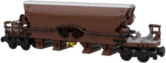 Alt view image 3 of 4 - ZITIANYOUBUILD MOC-123192 Tanoos 896 Brown Freight Train Model 613 Parts for 10277 Hopper Wagon Brown 100% Compatible with LEGO Brand New and High Quality