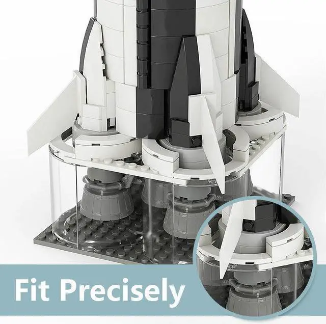 Alt view image 7 of 7 - ZITIANYOUBUILD Display Stand for 92176 Apollo Saturn V Building Kit Building Toys MOC