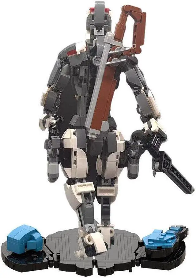Alt view image 3 of 7 - ZITIANYOUBUILD MOC-117327 Warframe Battle Robot Mecha with Excalibur and Display Stand 555 Pieces for Adults 100% Compatible with LEGO Brand New and High Quality