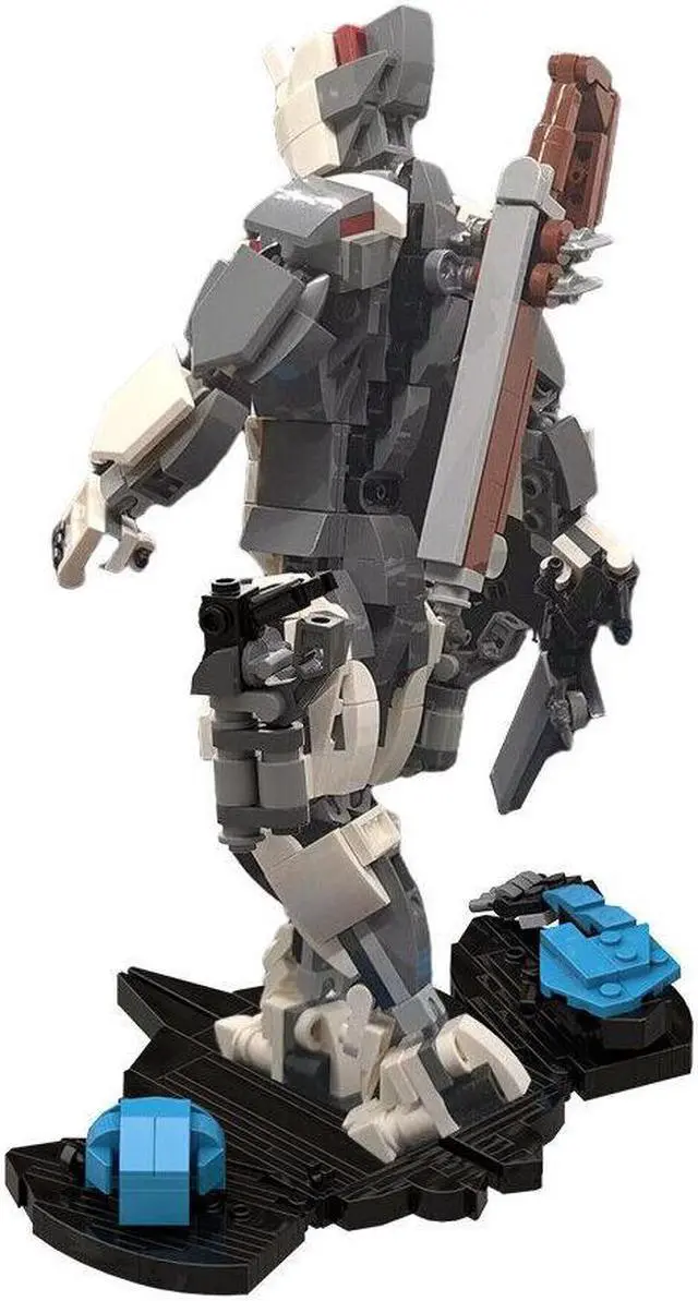 Alt view image 4 of 7 - ZITIANYOUBUILD MOC-117327 Warframe Battle Robot Mecha with Excalibur and Display Stand 555 Pieces for Adults 100% Compatible with LEGO Brand New and High Quality