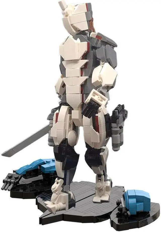 Alt view image 6 of 7 - ZITIANYOUBUILD MOC-117327 Warframe Battle Robot Mecha with Excalibur and Display Stand 555 Pieces for Adults 100% Compatible with LEGO Brand New and High Quality