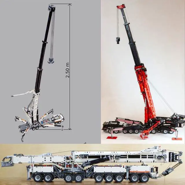 Alt view image 2 of 7 - ZITIANYOUBUILD Blue Liebherr LTM 11200 Crane with Power Functions Kits 8128 Pieces MOC