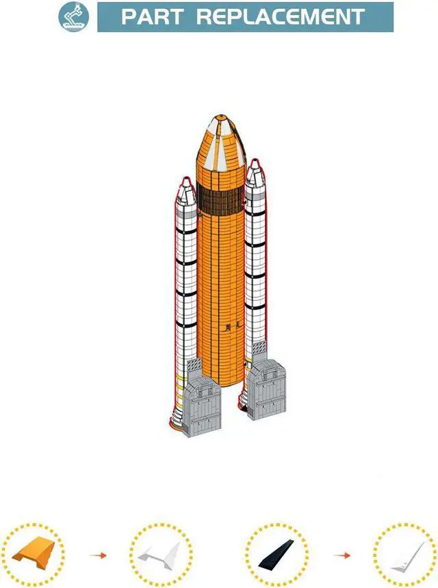 Alt view image 4 of 4 - ZITIANYOUBUILD Space Shuttle Discovery 10283 Upgrade Tank and Booster Building Toys MOC