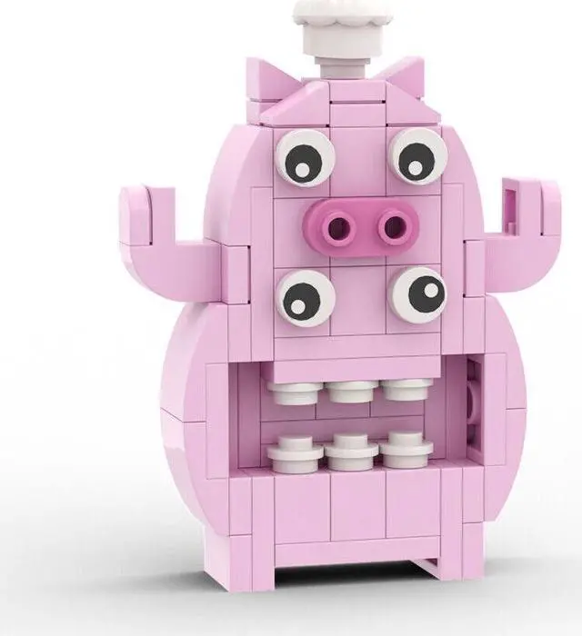 Alt view image 7 of 7 - ZITIANYOUBUILD 6-in-1 Monsters Collection with Pink Pig, Purple Snake 363 Pieces MOC