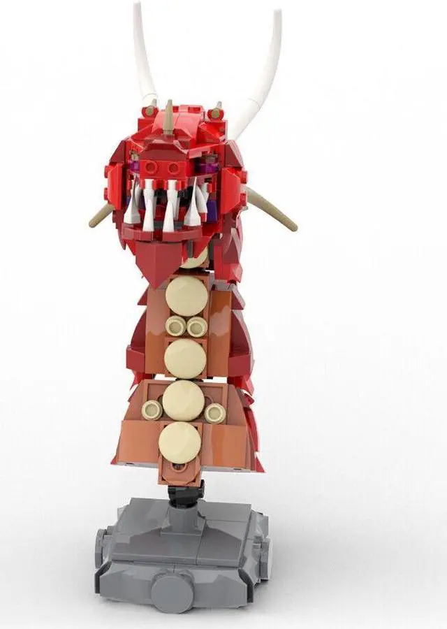 Alt view image 3 of 7 - ZITIANYOUBUILD 2-in-1 Fire-breathing and Ice-spewing Dragons Bust Head 648 Pieces MOC