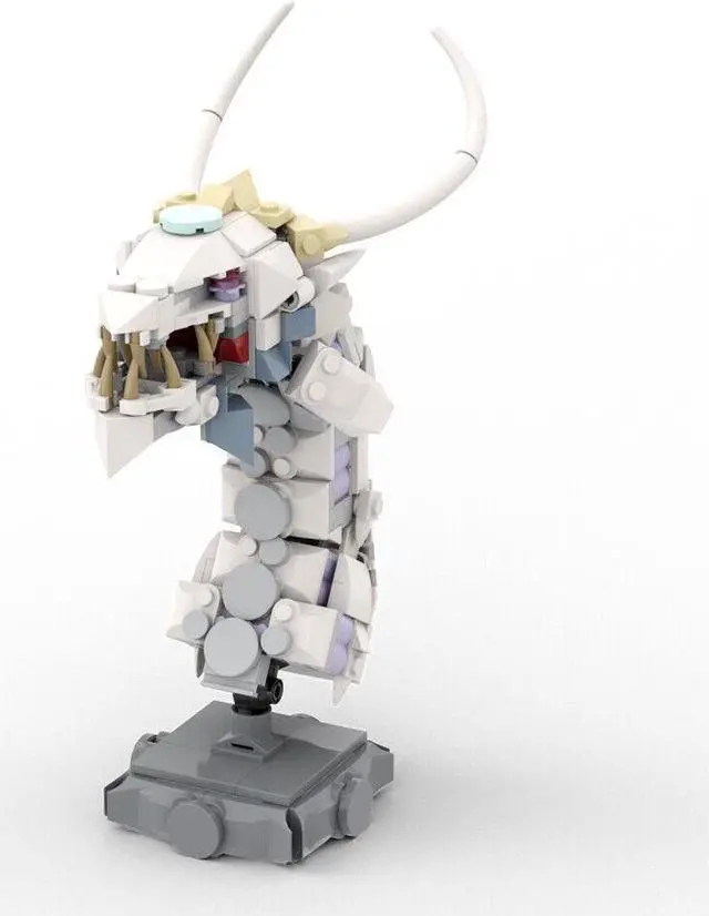 Alt view image 4 of 7 - ZITIANYOUBUILD 2-in-1 Fire-breathing and Ice-spewing Dragons Bust Head 648 Pieces MOC