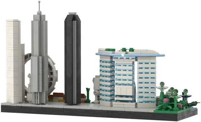 Alt view image 3 of 7 - ZITIANYOUBUILD Singapore Skyline Architecture 504 Pieces for Adults 100% Compatible with LEGO Brand New and High Quality