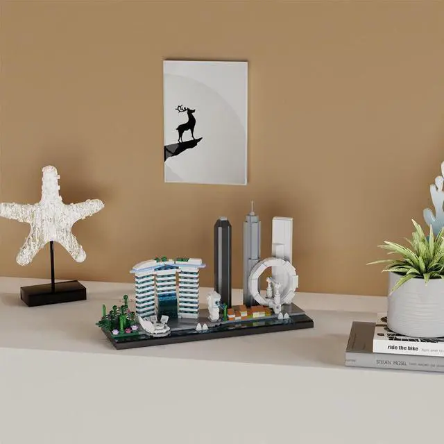 Alt view image 6 of 7 - ZITIANYOUBUILD Singapore Skyline Architecture 504 Pieces for Adults 100% Compatible with LEGO Brand New and High Quality