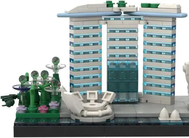 Alt view image 4 of 7 - ZITIANYOUBUILD Singapore Skyline Architecture 504 Pieces for Adults 100% Compatible with LEGO Brand New and High Quality