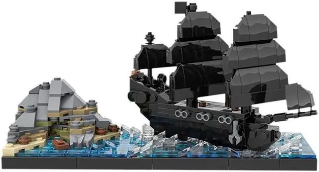 Main image of ZITIANYOUBUILD Black Pirate Ship Model 400 Pieces 100% Compatible Building Toys Set MOC