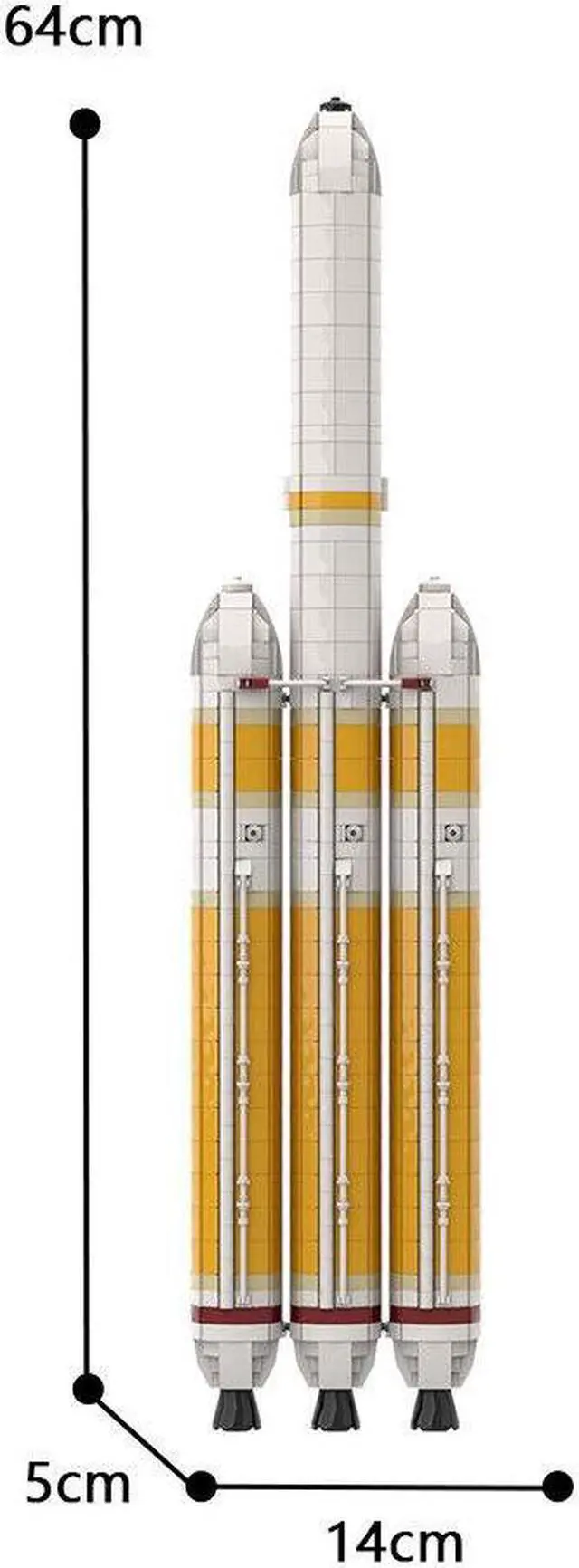 Alt view image 5 of 7 - ZITIANYOUBUILD Delta IV Heavy with Parker Solar Probe Saturn V scale 1884 Pieces MOC