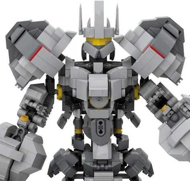 Alt view image 5 of 7 - ZITIANYOUBUILD The Reinhardt Tank Hero with Rocket Hammer 1307 Pieces from Game MOC