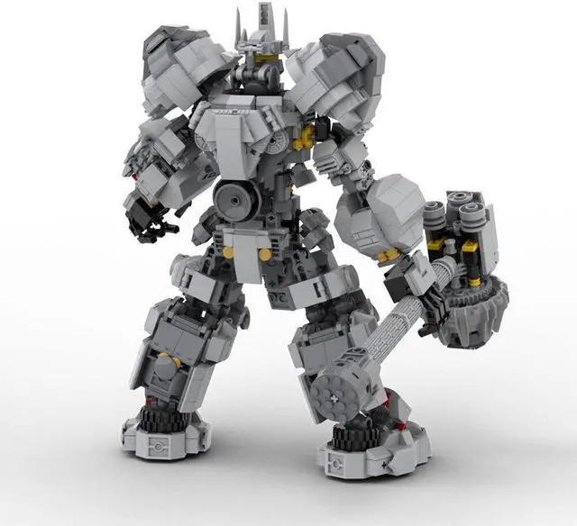 Alt view image 6 of 7 - ZITIANYOUBUILD The Reinhardt Tank Hero with Rocket Hammer 1307 Pieces from Game MOC