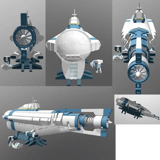 Alt view image 3 of 5 - ZITIANYOUBUILD Cyclops Submarine Model 1552 Pieces with Display Stand Building Toys MOC