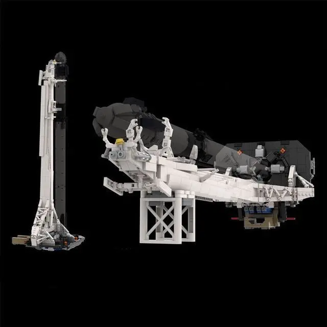 Alt view image 2 of 7 - ZITIANYOUBUILD SpaceX Falcon 9 Transporter Erector (TE) 1/110 Scale Rocket and Launch Vehicle Mobile System with Launch Tower 1298 Pieces 100% Compatible with LEGO Brand New and High Quality