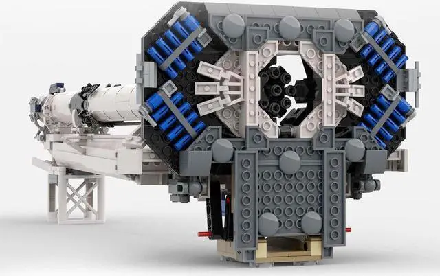 Alt view image 6 of 7 - ZITIANYOUBUILD SpaceX Falcon 9 Transporter Erector (TE) 1/110 Scale Rocket and Launch Vehicle Mobile System with Launch Tower 1298 Pieces 100% Compatible with LEGO Brand New and High Quality