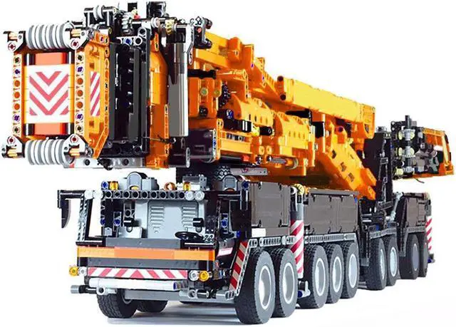 Alt view image 2 of 7 - ZITIANYOUBUILD Full RC Black Orange LTM 11200 Crane with Power Functions 8104 Pieces MOC