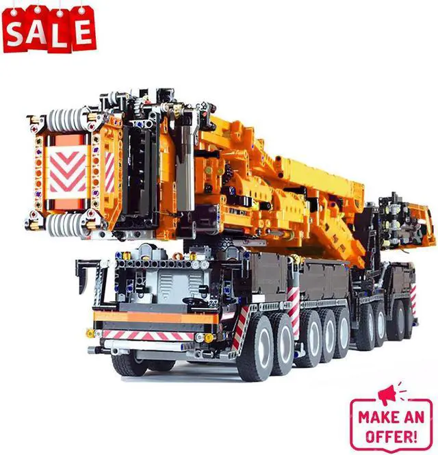 Alt view image 4 of 7 - ZITIANYOUBUILD Full RC Black Orange LTM 11200 Crane with Power Functions 8104 Pieces MOC