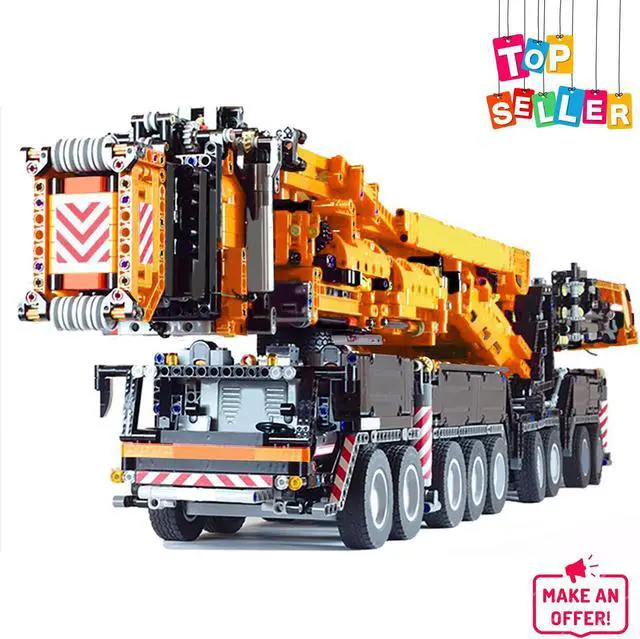 Alt view image 3 of 7 - ZITIANYOUBUILD Full RC Black Orange LTM 11200 Crane with Power Functions 8104 Pieces MOC